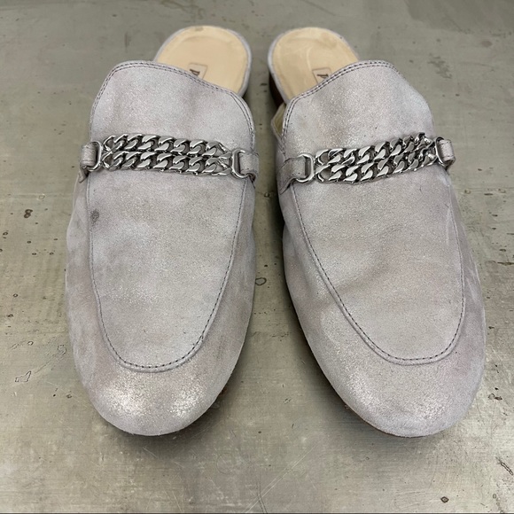 Paul Green Gray Mules with Silver Chain - Picture 5 of 7